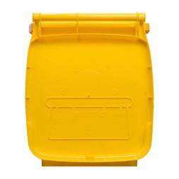 Мусорный контейнер пластиковый для ТБО/ТКО на колесах с крышкой, 120 л, зеленый