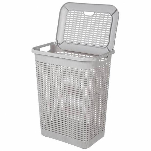 Корзина для белья 30л, светло-серый
