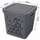 Ящик с крышкой универсальный Deluxe, 286x286x286 мм, 18л, серый