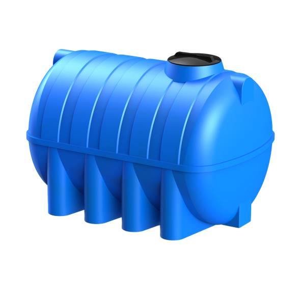 Емкость пластиковая горизонтальная для хранения воды и дизельного топлива, 2500 л, синий [TG2500S13]