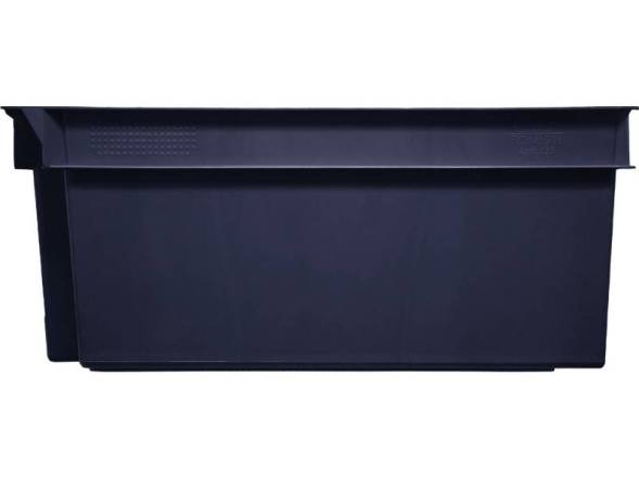 Ящик пластиковый сплошной, 600х400х250 мм, черный [125-2]