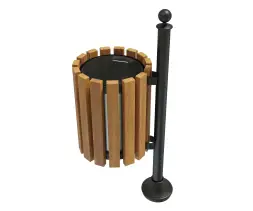 Урна комбинированная чугунная на столбике №3