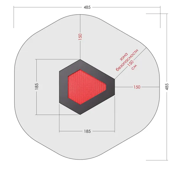 Встраиваемый батут «Сектор 6S»