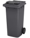 Мусорный контейнер пластиковый для ТБО/ТКО на колесах с крышкой, 120 л, серый