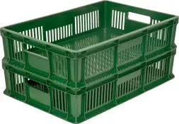 Ящик пластиковый перфорированный, 600×400×140 мм, 27 л, синий [705.01.01]