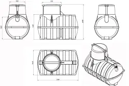 Емкость подземная U 3000 черный