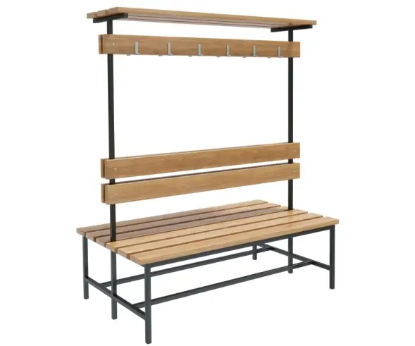 Скамейка с вешалкой для раздевалок «Ювентус» двухсторонняя 2,0 м