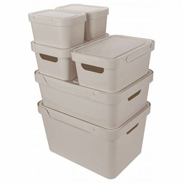 Ящик с крышкой универсальный Luxe, 1,9л, светло-бежевый