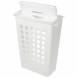 Корзина для белья с поворотной крышкой узкая, белая