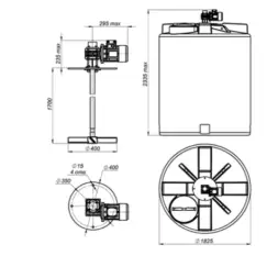 Емкость Т 5000 синий с лопастной мешалкой