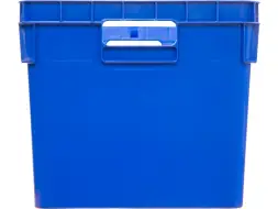Ящик пластиковый сплошной, 600x400x340 мм, 60 л, синий [4-6434-1]