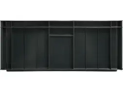 Ящик пластиковый сплошной, 600x400x250 мм, 46 л, черный [204.02]