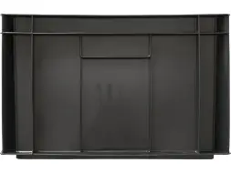 Ящик пластиковый сплошной, 600x400x250 мм, 46 л, черный [204.02]