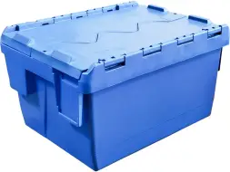 Ящик пластиковый сплошной с крышкой SPKM, 400x300x230 мм, 24 л, синий [SPKM 4320-1]