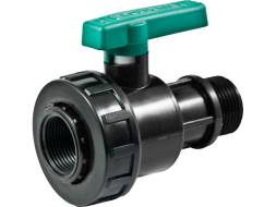 Кран шаровый пластиковый с внешней резьбой, 1 дюйм, черный [КШ 1]