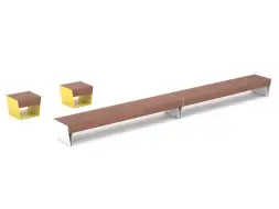 Скамейка стальная «Симпозиум» без спинки 1,8 м