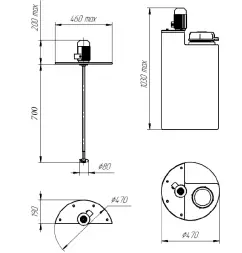 Емкость дозировочная 100 белый с пропеллерной мешалкой