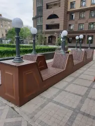 Скамейка стальная с фонарями «Лайт»