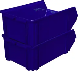 Ящик пластиковый сплошной, 500×310×183 мм, 28 л, синий [7965]