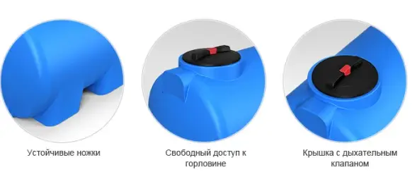 Емкость H 3000л под плотность до 1.5 г/см3 синяя
