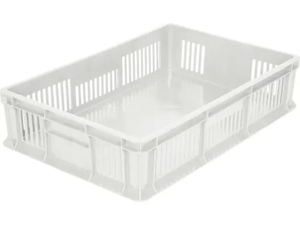 Ящик пластиковый перфорированный, 600×400×140 мм, 27 л, зелёный [705.02.02 м]