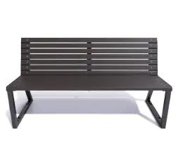 Скамейка стальная «Леман» 2,0 м (2 опоры) ангарская сосна