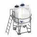 Емкость ЦКТ 5000 с патрубком 110 мм белый в обрешетке с лестницей с лопастной Ж-Ж мешалкой