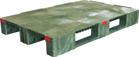 Паллет (поддон) пластиковый сплошной усиленный на 3-х полозьях, 1200x800х150 мм, серый [1200800150-00]