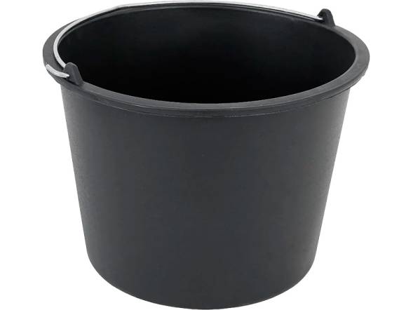Ведро строительное пластиковое, 12 л, черный [4154]