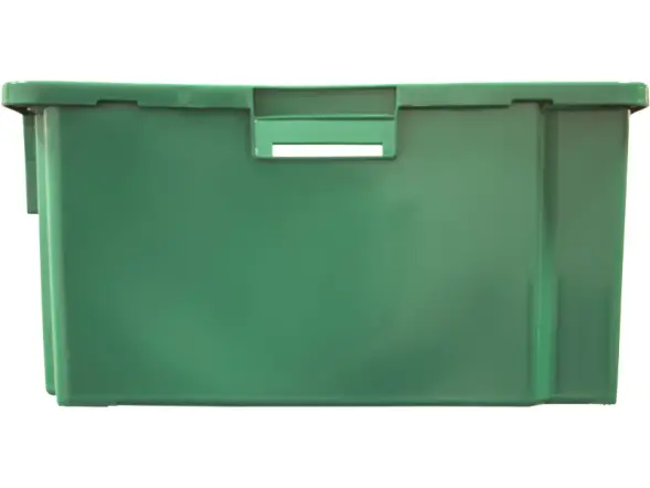 Ящик сплошной пластиковый, 600x400x300 мм, 52 л, зеленый [218-1]