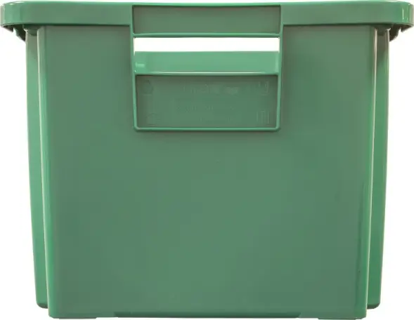 Ящик сплошной пластиковый, 600x400x300 мм, 52 л, зеленый [218-1]