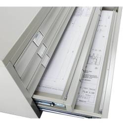 Шкаф металлический картотечный (картотека) для чертежей ПРАКТИК A0-15, А0, 15 ящиков, 1270x1359x927 мм