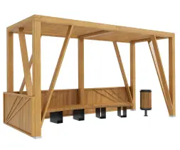 Навес теневой тип 5 Стандарт (со стенкой)