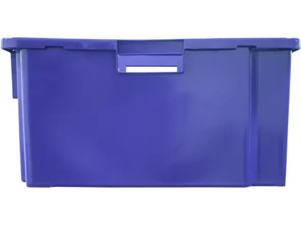 Ящик сплошной пластиковый, 600x400x300 мм, 52 л, синий [218-1]