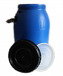 Бочка пластиковая с резьбовой крышкой и ручками, 50 л, синий [БП50.04/03]