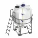 Емкость ЦКТ 5000 с патрубком 110 мм белый в обрешетке с лестницей с трехъярусной лопастной Ж-Т мешалкой