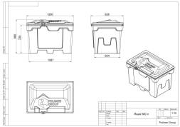 Ящик для ветоши 500 литров черный