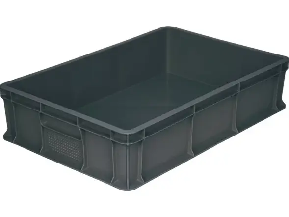 Ящик пластиковый сплошной, 600×400×140 мм, 27 л, серый [705.03.02]