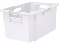 Ящик сплошной пластиковый, 600x400x300 мм, 52 л, белый [218-1]