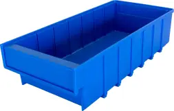 Контейнер полочный пластиковый, 400x185x100 мм, 7.4 л, синий [6003]