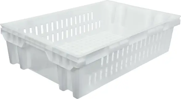 Ящик пластиковый перфорированный, 600x400x152 мм, 27 л, зеленый [403]