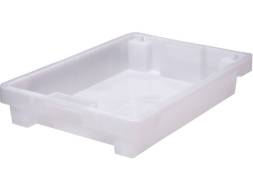 Ящик пластиковый морозостойкий со сплошными стенками и дном, 600х400х100 мм, белый [224-1 М]