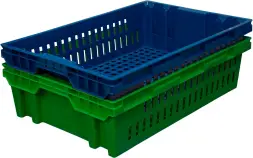 Ящик пластиковый перфорированный, 600x400x152 мм, 27 л, красный [403]