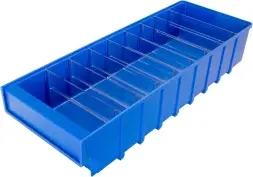 Контейнер полочный пластиковый, 500x185x100 мм, 9.25 л, синий [6004]