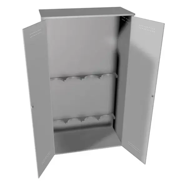 Шкаф металлический для 4х кислородных баллонов 0,8мм 1800x1040x410 мм Светло-серый
