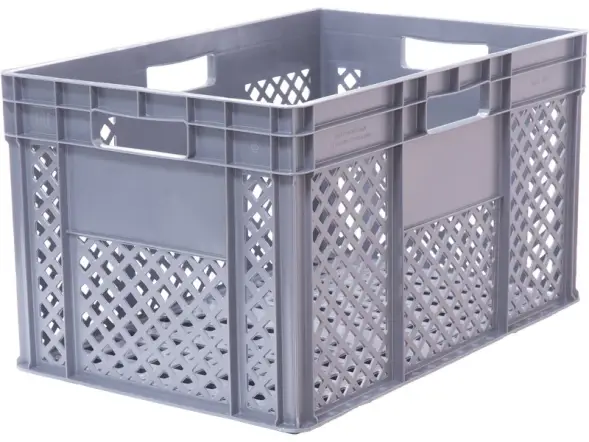 Ящик пластиковый перфорированный, 600x400x340 мм, серый [934.01.01.01]