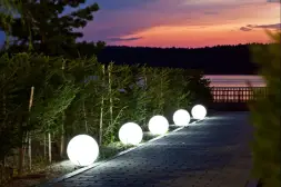 Светящийся шар Minge 200 мм Подсветка: RGB/W, ландшафтное крепление