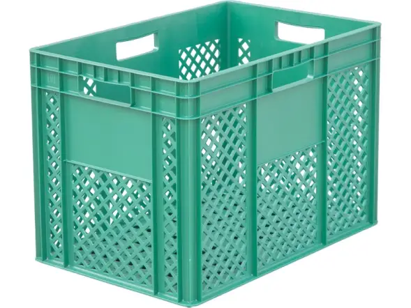 Ящик пластиковый перфорированный, 600х400х420 мм, зеленый [942.01.01.01 М]