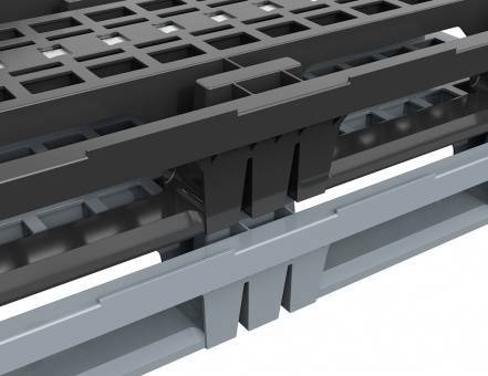Паллет (поддон) пластиковый перфорированный вкладываемый на 3-х полозьях, 1200х800х150 мм, серый [02.122.91.T204]