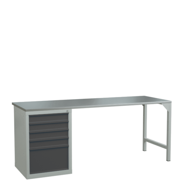 Верстак 2000 с тумбой с 5 выдвижными ящиками [17359]